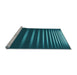 Sideview of Machine Washable Transitional Deep-Sea Blue Rug, wshpat19lblu