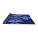 Thickness of Patterned Cobalt Blue Rug, pat190blu