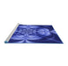 Sideview of Machine Washable Transitional Cobalt Blue Rug, wshpat190blu