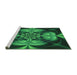 Sideview of Machine Washable Transitional Deep Teal Green Rug, wshpat190grn