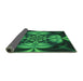 Thickness of Patterned Deep Teal Green Rug, pat190grn