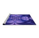 Sideview of Machine Washable Transitional Cobalt Blue Rug, wshpat190pur