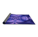 Thickness of Patterned Cobalt Blue Rug, pat190pur