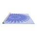 Sideview of Machine Washable Transitional Light Slate Blue Rug, wshpat1900blu