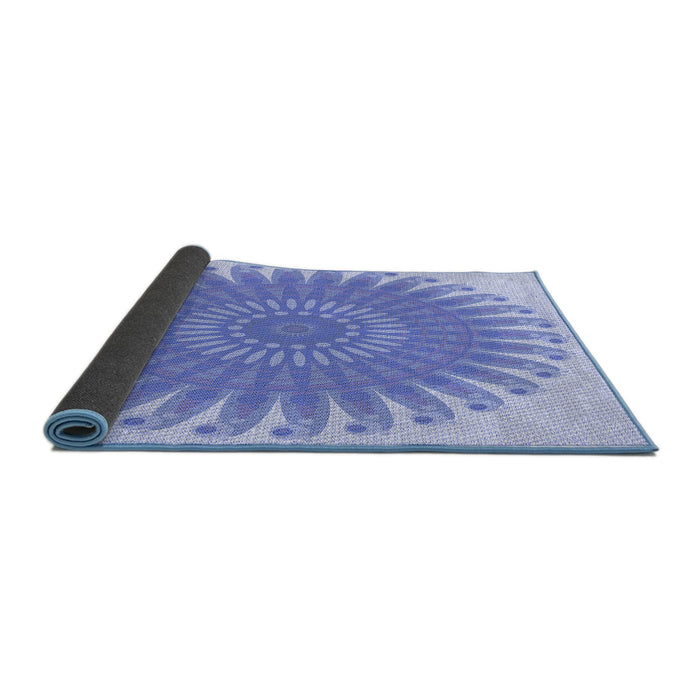 Thickness of Patterned Light Slate Blue Rug, pat1900blu