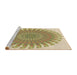 Sideview of Machine Washable Transitional Brown Gold Rug, wshpat1900brn