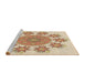 Sideview of Machine Washable Transitional Khaki Gold Rug, wshpat1901brn