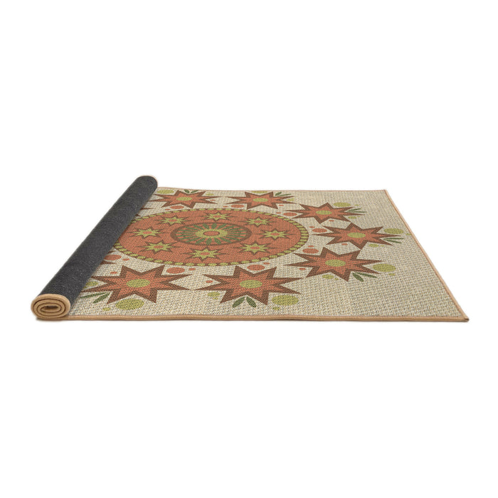 Thickness of Patterned Khaki Gold Rug, pat1901brn