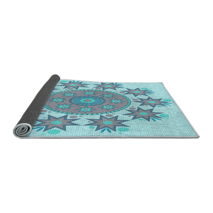 Thickness of Patterned Koi Blue Rug, pat1901lblu