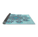 Thickness of Patterned Koi Blue Rug, pat1901lblu