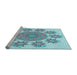 Sideview of Machine Washable Transitional Koi Blue Rug, wshpat1901lblu