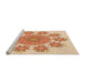 Sideview of Machine Washable Transitional Khaki Gold Rug, wshpat1901org