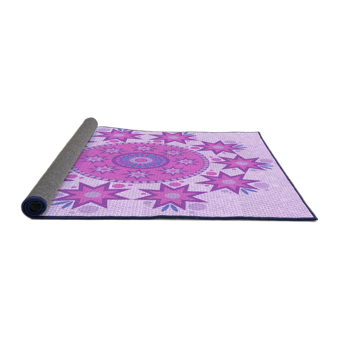 Thickness of Patterned Blossom Pink Rug, pat1901pur