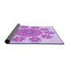 Thickness of Patterned Blossom Pink Rug, pat1901pur