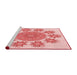 Sideview of Machine Washable Transitional Pink Rug, wshpat1901rd