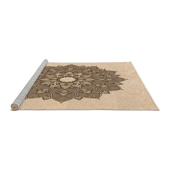Sideview of Machine Washable Transitional Dark Gold Brown Rug, wshpat1902org