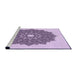 Sideview of Machine Washable Transitional Purple Flower Purple Rug, wshpat1902pur