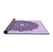 Thickness of Patterned Purple Flower Purple Rug, pat1902pur