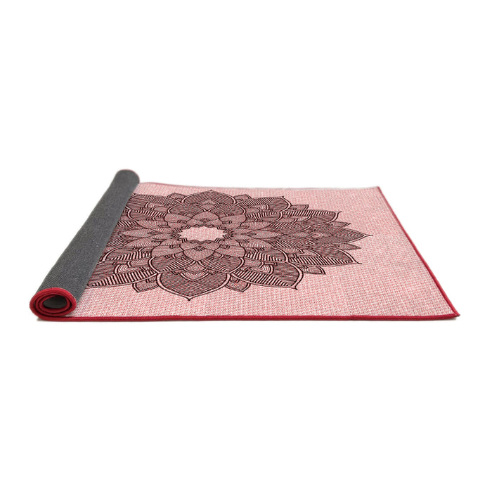 Thickness of Patterned Light Rose Pink Rug, pat1902rd