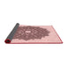 Thickness of Patterned Light Rose Pink Rug, pat1902rd