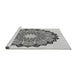 Sideview of Machine Washable Transitional Ash Gray Rug, wshpat1903gry