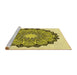 Sideview of Machine Washable Transitional Neon Yellow Rug, wshpat1903yw