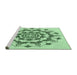 Sideview of Machine Washable Transitional Mint Green Rug, wshpat1904grn