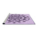 Sideview of Machine Washable Transitional Purple Flower Purple Rug, wshpat1904pur