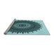 Sideview of Machine Washable Transitional Blue Rug, wshpat1905lblu