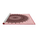 Sideview of Machine Washable Transitional Pink Rug, wshpat1905rd