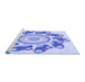 Sideview of Machine Washable Transitional Blue Rug, wshpat1906blu