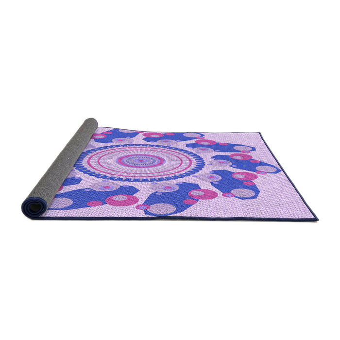 Thickness of Patterned Blossom Pink Rug, pat1906pur