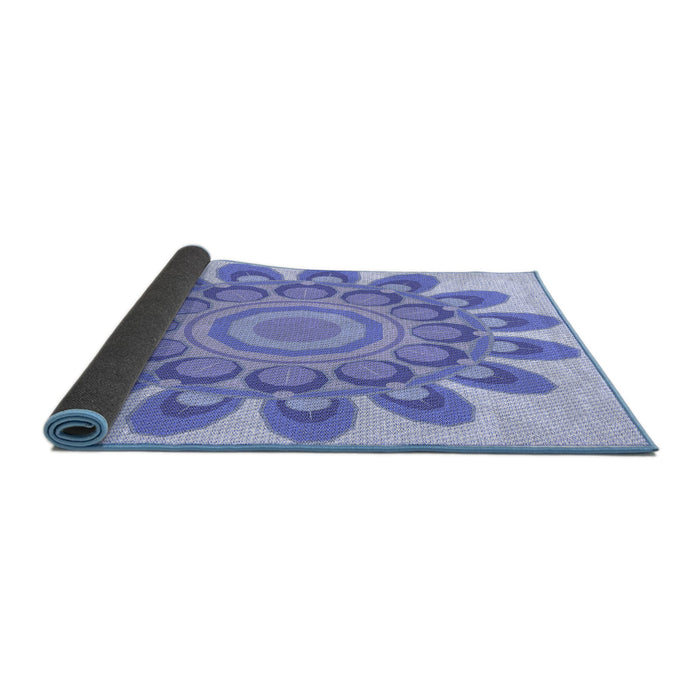 Thickness of Patterned Light Slate Blue Rug, pat1907blu