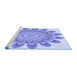 Sideview of Machine Washable Transitional Light Slate Blue Rug, wshpat1907blu