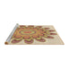 Sideview of Machine Washable Transitional Brown Gold Rug, wshpat1907brn