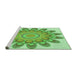 Sideview of Machine Washable Transitional Jade Green Rug, wshpat1907grn