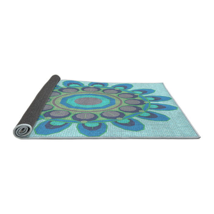 Thickness of Patterned Blue Ivy Blue Rug, pat1907lblu