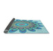 Thickness of Patterned Blue Ivy Blue Rug, pat1907lblu