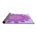 Thickness of Patterned Blossom Pink Rug, pat1907pur