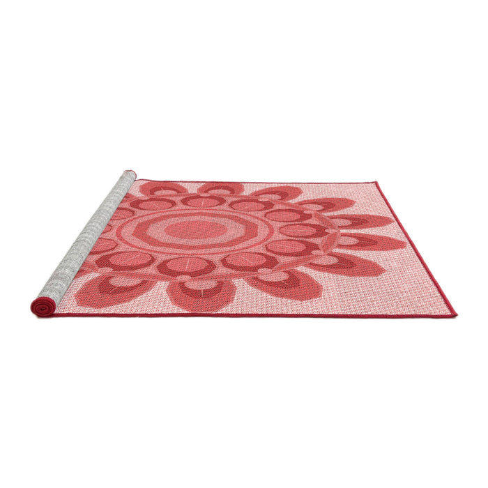 Sideview of Machine Washable Transitional Pastel Pink Rug, wshpat1907rd