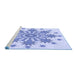 Sideview of Machine Washable Transitional Blue Rug, wshpat1908blu