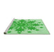 Sideview of Machine Washable Transitional Green Rug, wshpat1908grn