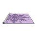 Sideview of Machine Washable Transitional Blossom Pink Rug, wshpat1908pur