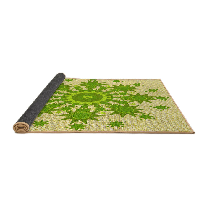 Thickness of Patterned Pistachio Green Rug, pat1908yw