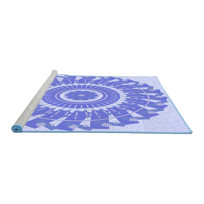 Sideview of Machine Washable Transitional Periwinkle Purple Rug, wshpat1909blu