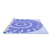 Sideview of Machine Washable Transitional Periwinkle Purple Rug, wshpat1909blu