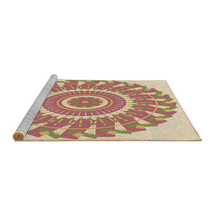 Sideview of Machine Washable Transitional Orange Rug, wshpat1909brn