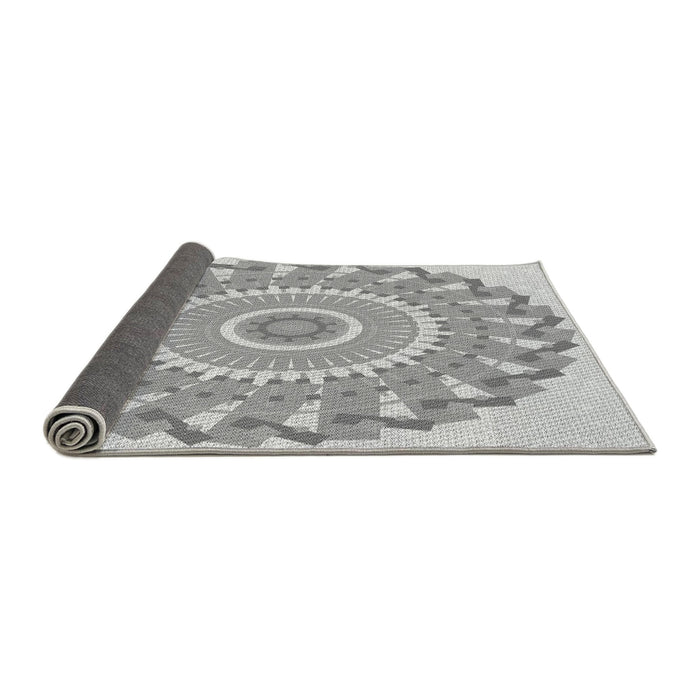 Thickness of Patterned Gunmetal Gray Rug, pat1909gry