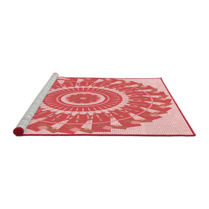 Sideview of Machine Washable Transitional Pink Rug, wshpat1909rd