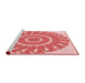 Sideview of Machine Washable Transitional Pink Rug, wshpat1909rd